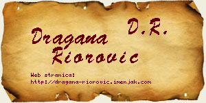 Dragana Riorović vizit kartica